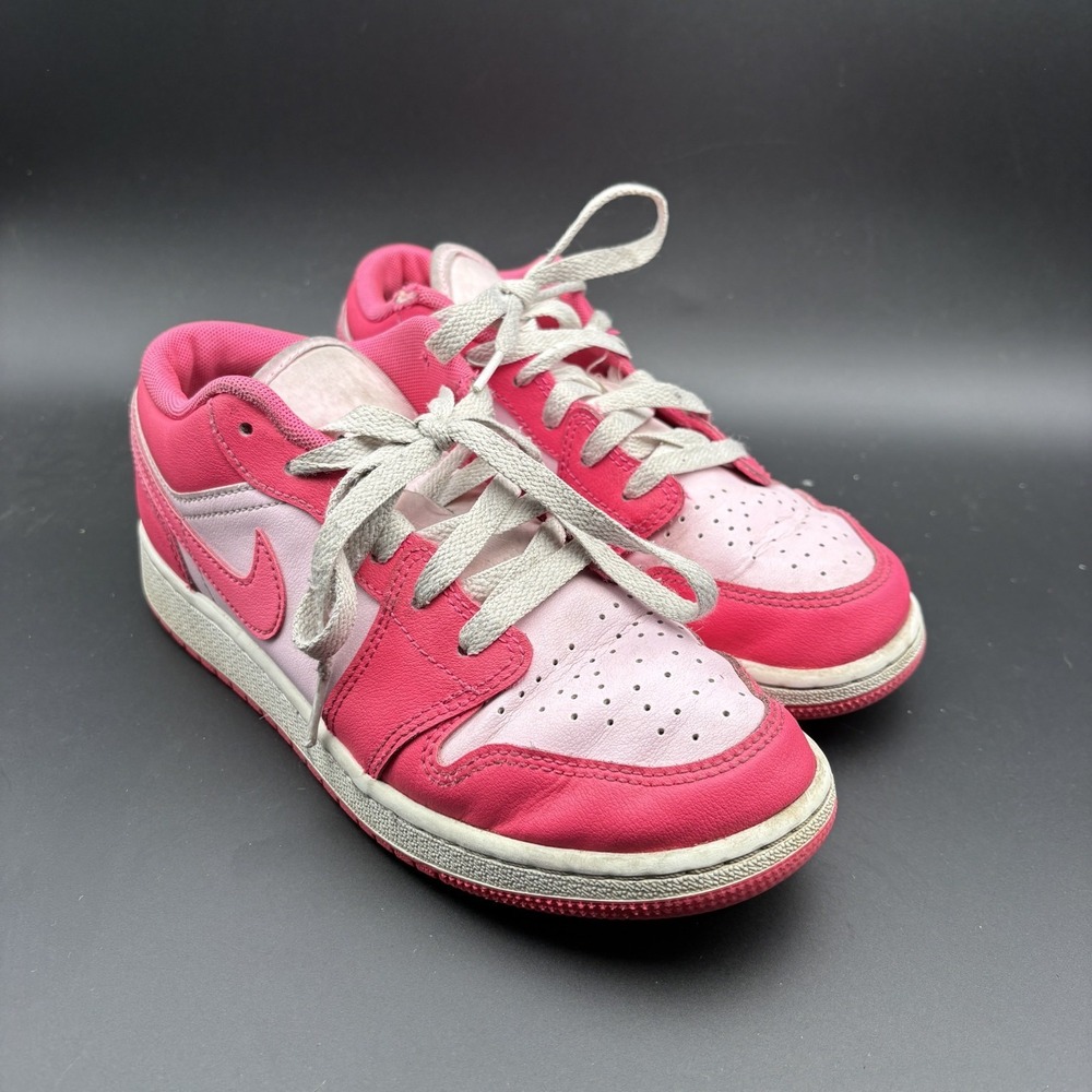 Nike Air Jordan 1 Low Valentine's Day 553560-661 Youth 4.5 Sneakers Pink Lace Up